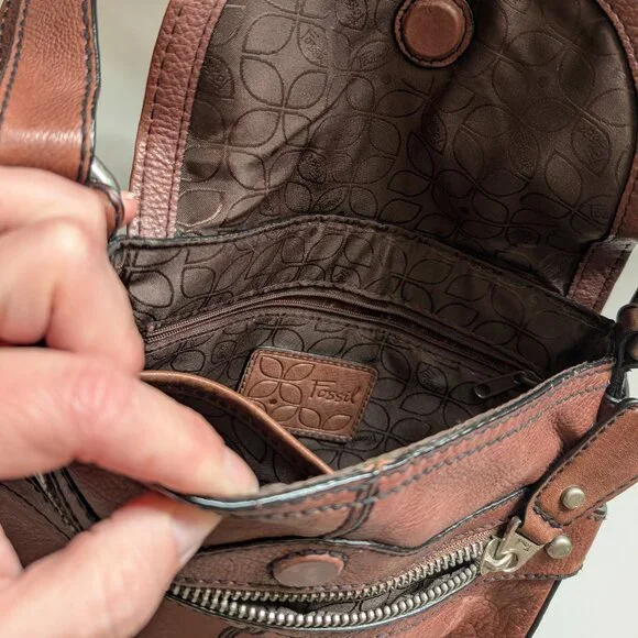 Fossil Brown Crossbody Bag - Picture 12 of 16
